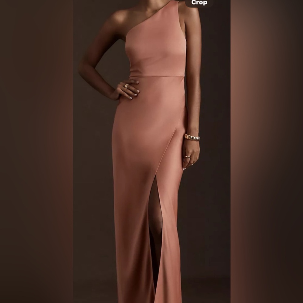 Anthropologie BHLDN Dylan one shoulder side slit dress Size 2